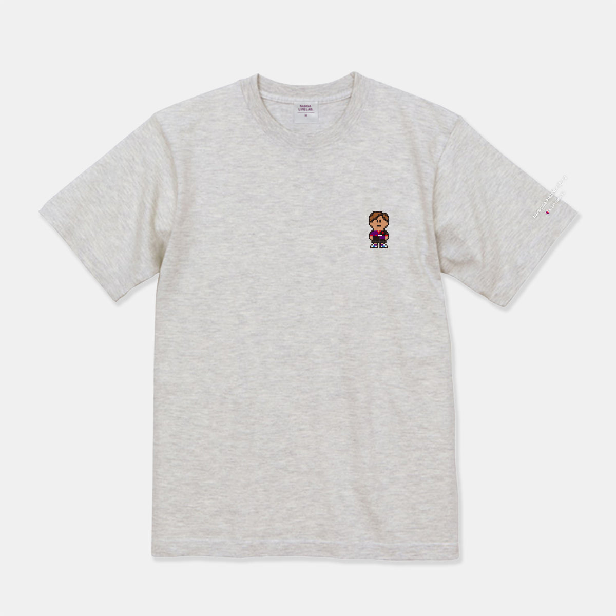 選手ピクセル刺繍Tシャツ(オートミール)